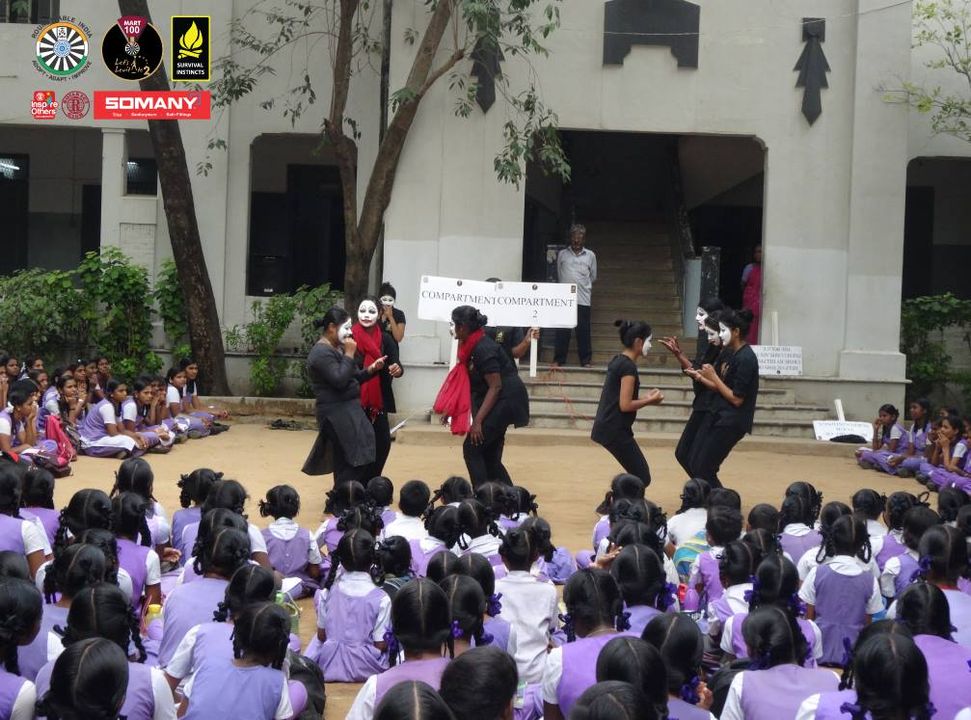 Join Our Rally to Help Ensure Women's Safety in Public Transportation: Eighth Mime Performance at Madras Seva Sadan Higher Secondary School!