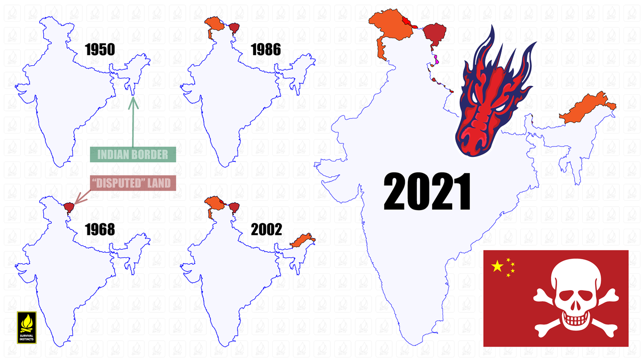 China Systematically Slice More Into Indian Territory: Even Google Maps Open Street Maps and Bing Maps Show It.